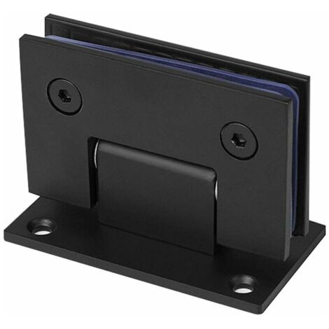 Clip per bagno in acciaio inossidabile, cerniera per doccia doppia da 90 gradi, accessorio per porta in vetro (nero)