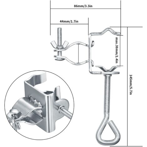 Clip per ombrelloni, supporti per ombrelloni per ringhiere di balconi, morsetti da tavolo per ombrelloni da giardino, morsetti da balcone per fissare ombrelloni a ringhiere di balconi, terrazze e tavo