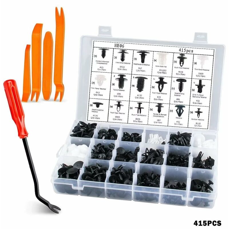 Clip per rivetti in plastica da 415 pezzi