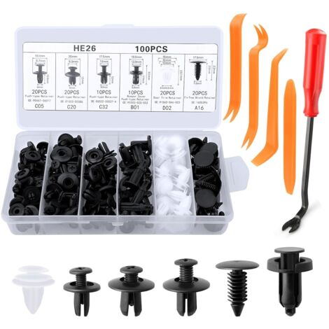 Kit 40 Clip Di Fissaggio Auto Universali In Nylon – Per Pannelli Porta, Bagagliaio E Rivestimenti Interni