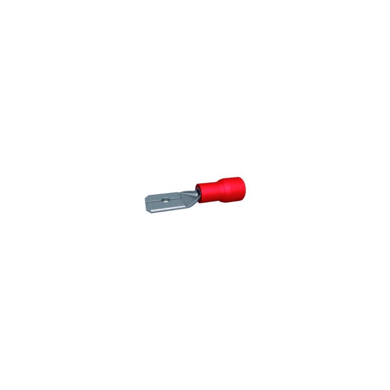 cosses 6.35 x 0.8 mm male rouge - boite de 100 - rouge