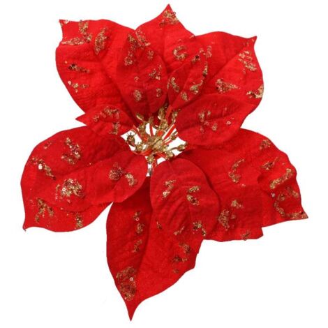 Clip stella di natale rossa in velluto
