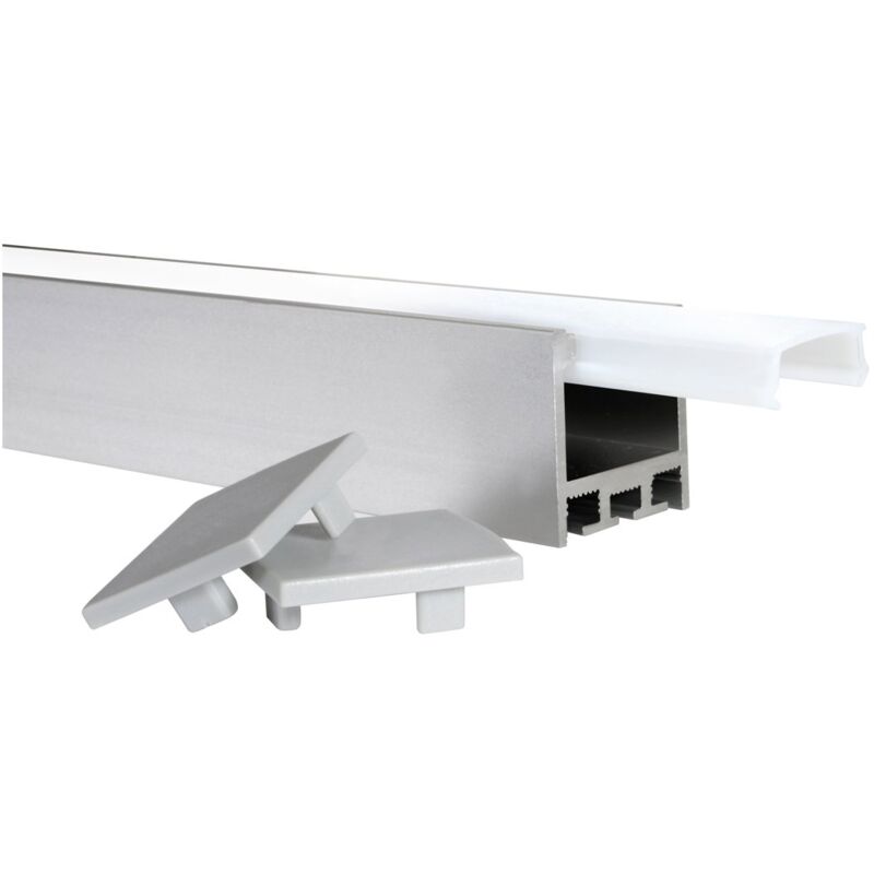 

Perfil Sobrep.Aluminio con Dif.Mate Modelo Paulin C lasific.25W 2Mt - Aluminio