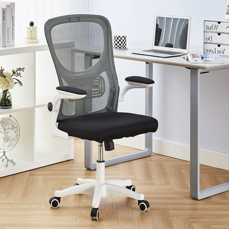 Chaise de bureau avec accoudoir relevable, chaise d'ordinateur ergonomique en maille avec support lombaire - Clipop