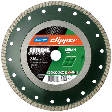 Norton Clipper Disque à tronçonner diamant Extreme Ceramic Turbo / Super Gres XT 230 Ø mm Super Gres XT
