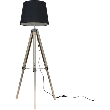 Modern Wooden Tripod Floor Lamp With A, Whitewash Wood Tripod Table Lamp