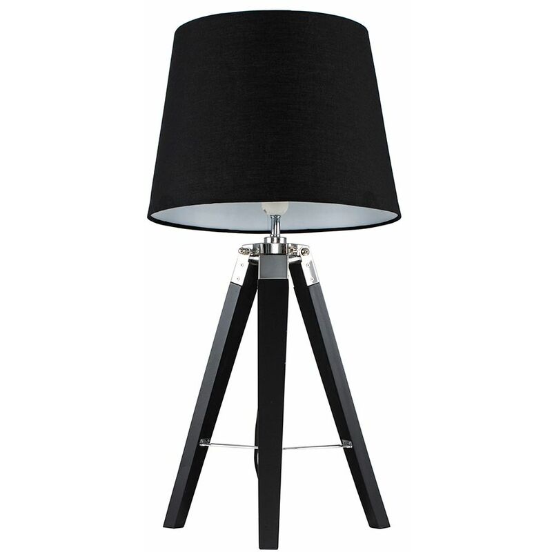 Clipper Tripod Table Lamp in Black - Black - No Bulb