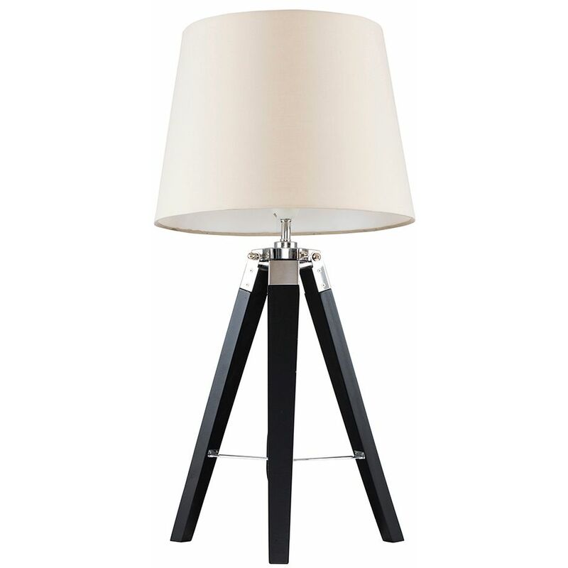 Clipper Tripod Table Lamp in Black - Beige - No Bulb
