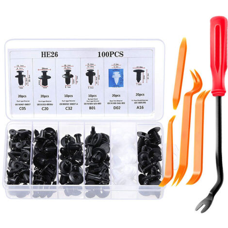Clips Agrafes Plastiques Noirs Universels pour Panneaux de Portes Voiture Fixation Intérieure