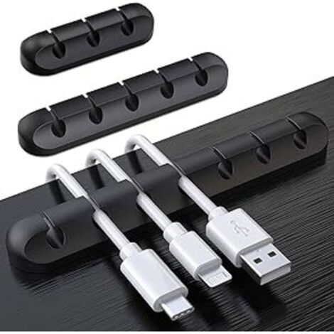 Clips Câble Organisateur Bureau, Lot de 3 Support de Câble, Organisateur de Cordon, Gestion des Cables, Câble Rangement pour USB Câbles de Chargeur/Souris/Écouteur/PC , Organisateur