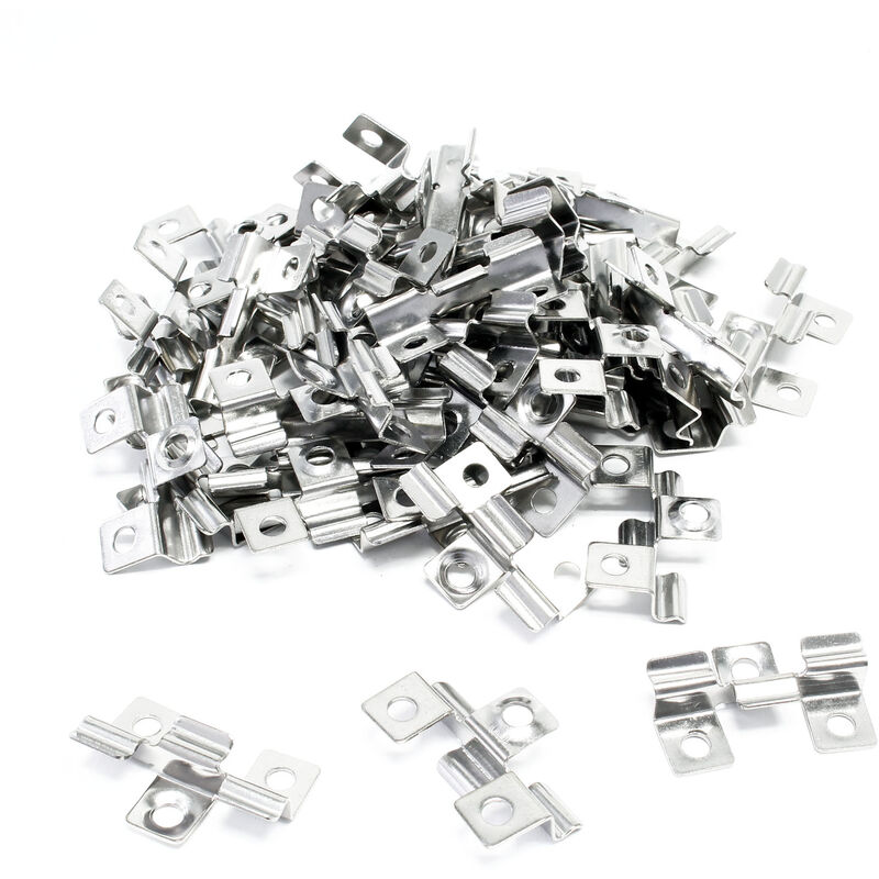 

Clips de acero inoxidable XPOtool para tablas de terraza, altura de sujeción 7 mm, 50 piezas