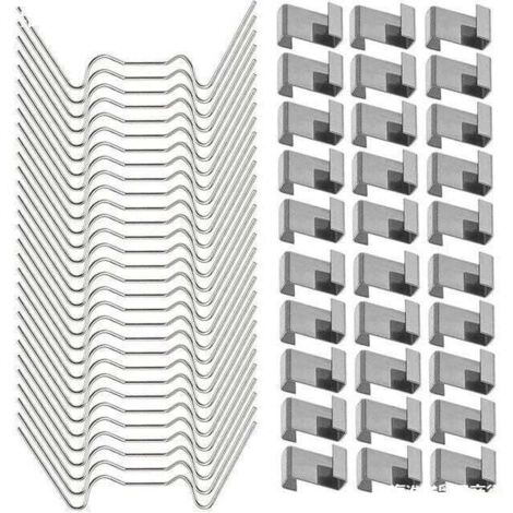 Clips de acristalamiento para invernadero KZQ de 100 piezas que incluyen 50 abrazaderas de acero inoxidable tipo W y 50 clips de vidrio tipo Z.