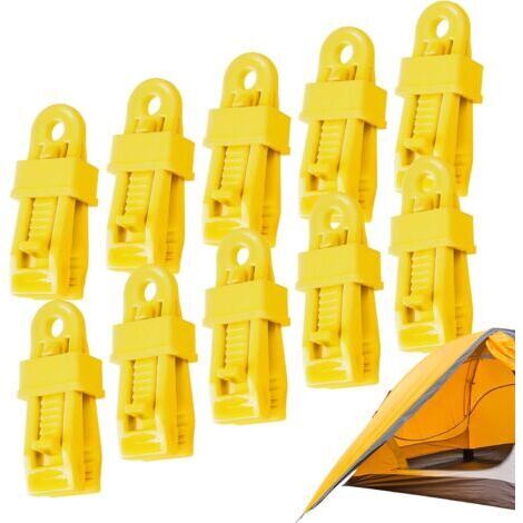 Clips de bâche  Robustes avec crochets à dents antidérapants  Clips de fixation pour tissu d'ombrage extérieur, camping, pique-nique, camion, bateau, couvertures, serres, abris