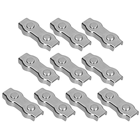 Clips de Câble Métallique Duplex, Serre-câbles de Verrouillage en Acier Inoxydable 304, Matériel Nécessaire pour le Gréement Lourd, les Fils et les Câbles(10pcs M6), Clip Rapide
