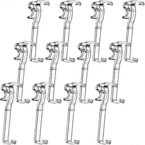 Clips de cantonnière de 6,35 cm (2,5 pouces) pour stores vénitiens, clips de fixation en plastique transparent pour cantonnière horizontale (12 pièces)