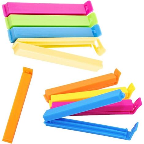 Clips de fermeture, 24 pcs Clips de fermeture Clips de sac Clips de poche pour sac de nourriture Clips d'étanchéité en plastique de couleur aléatoire 11CM,