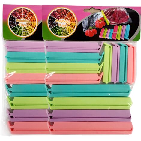 Clips de fermeture [lot de 24]Les clips de sac de haute qualité maintiennent les clips pour les sacs avec une fermeture stable - clips de fermeture