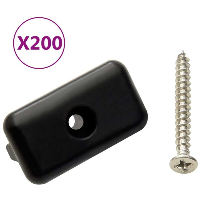 Vidaxl - Clips de fixation et vis 200 pcs Plastique et inox 304
