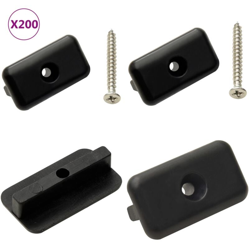 Clips de fixation et vis 200 pcs Plastique et inox 304 - Clips De Terrasse - Fixations Terrasse - Terrasse Composite - Vis Inox - Système De Fixation