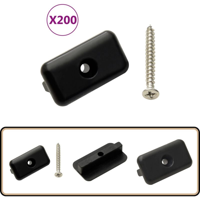 Clips de fixation et vis 200 pcs Plastique et inox 304 - Clips De Terrasse - Fixations Terrasse - Terrasse Composite - Vis Inox - Système De Fixation