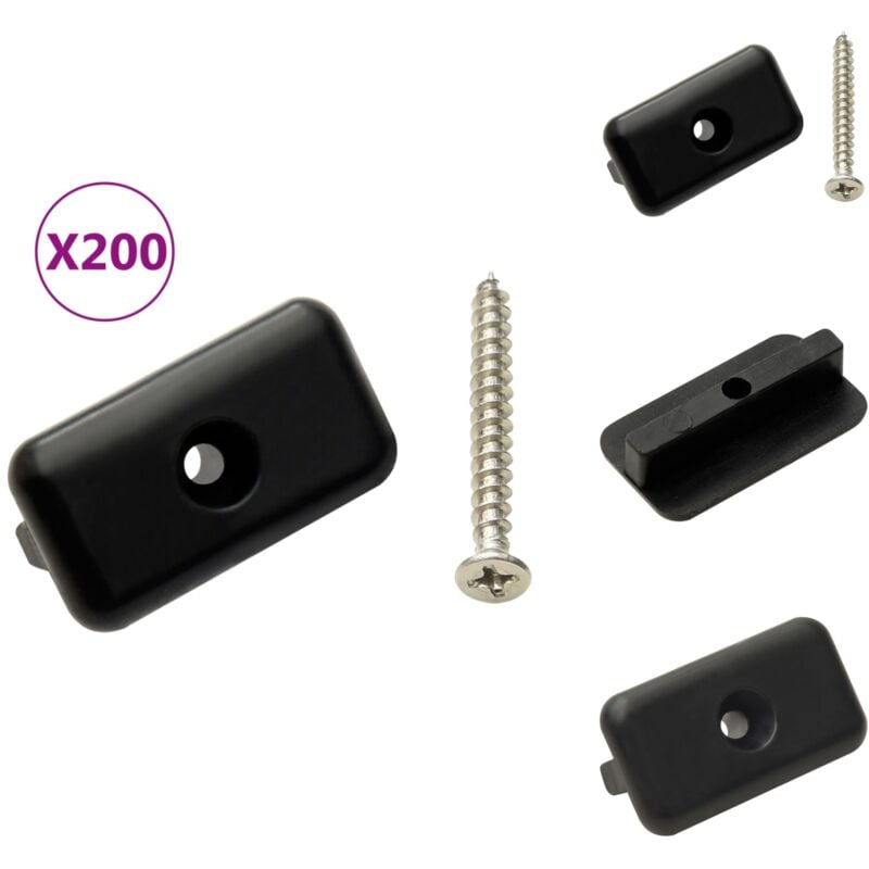 Clips de fixation et vis 200 pcs Plastique et inox 304 - Clips De Terrasse - Fixations Terrasse - Terrasse Composite - Vis Inox - Système De Fixation