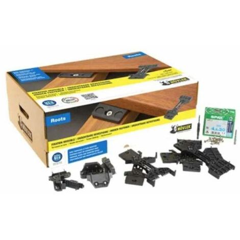 Clips de fixation invisible pour terrasse en ipé cumaru – Système optimal pour ventilation – Kit complet pour 6m² – 92 systèmes de fixation