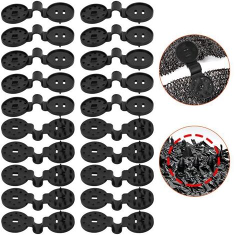 Clips de Fixation - Non spécifié - 20PCS - Noir - 37mm - Multi-usage pour brise vue et ombrage