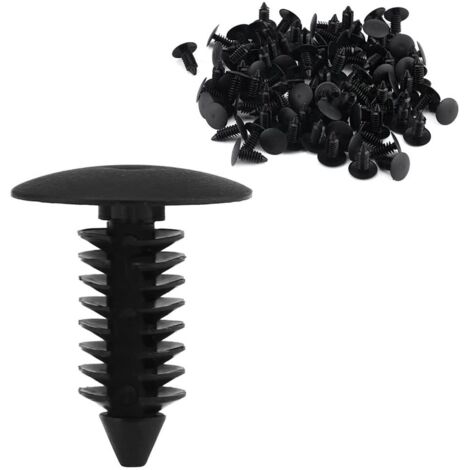 Clips de fixation pour ailes et pare-chocs de voiture (7 mm, 100 pièces) compatibles avec GM n° 1605396, 1595864  Chrysler n° 6030441  Ford n° 388577S, W705589-S300