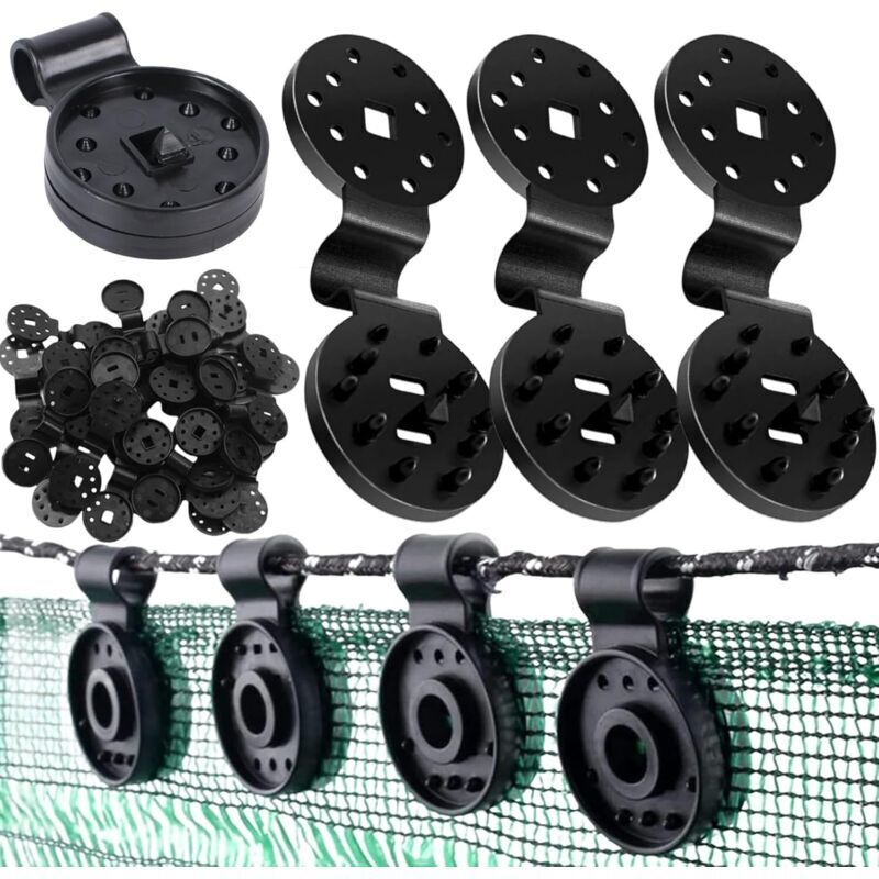 Clips de Fixation pour Bache,50 Pieces Clips pour Toile D'ombrage,Clips Fixation Brise Vue,Clips pour Voile d'ombrage,Clip Spécial avec Œillet Clips