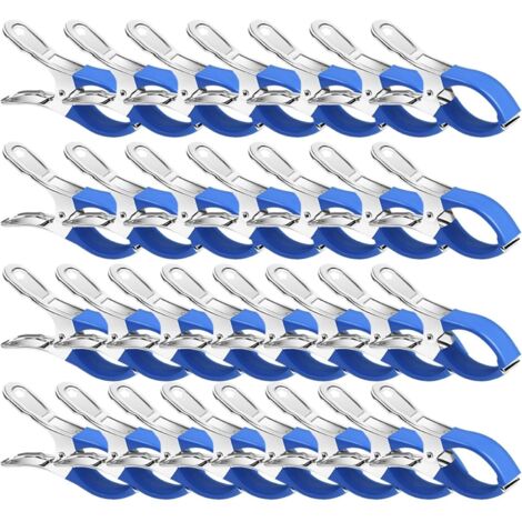 Clips de fixation pour couverture de piscine en acier inoxydable résistant au vent et aux rayures, adaptés aux piscines hors sol à bords rigides (30 pièces, bleu)