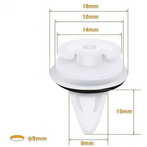 Clips de fixation pour garnitures de porte et pare-chocs – Lot de 50 pièces avec joint caoutchouté, compatibles BMW E36/E46/E39/E34/E38