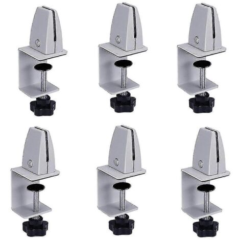 Clips de fixation réglables en aluminium pour cloisons de bureau, adaptés aux panneaux d'une épaisseur de 1/8 à 1 pouce.