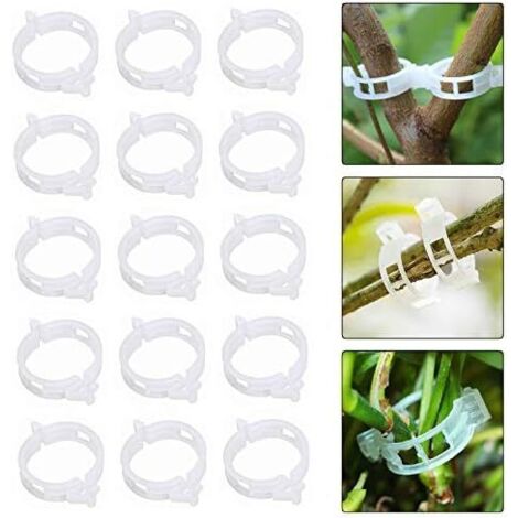 Clips de greffage en plastique de 30 mm (200 pièces) - Pinces pour plantes - Clips de fixation pour fleurs - Pinces pour tiges de tomates en plastique - Outils de jardinage
