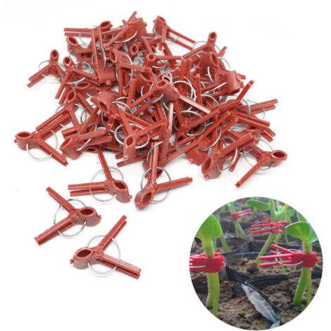 Clips de greffe de plantes 100PCS - Lot de 100 clips en plastique durable, dimensions 3.5 x 2.5 cm, pour greffe d'aubergines et pastèques.