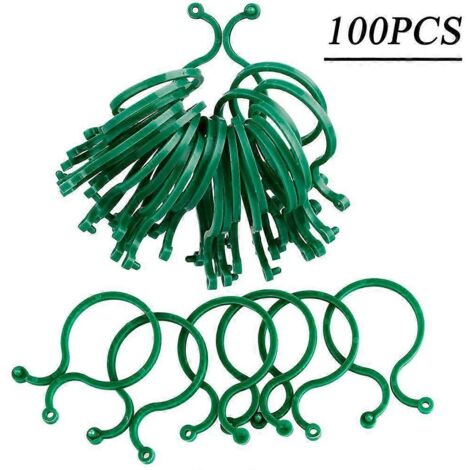Clips de jardin, 100 tuteurs pour vignes, légumes et tomates, pour une croissance verticale, outil de support pour plantes