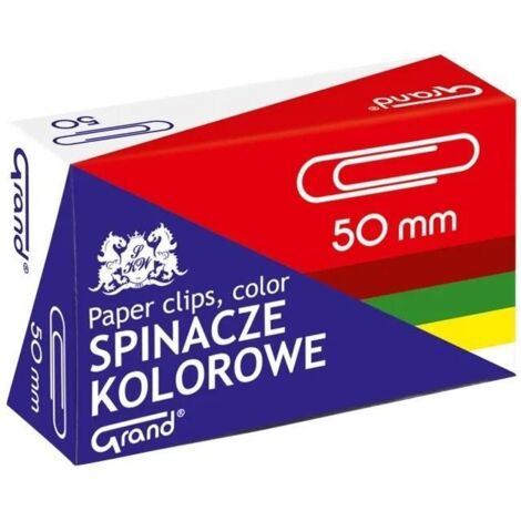 Clips de papel de colores GRAND 50 mm (50 uds.) - metal, recubierto de PVC