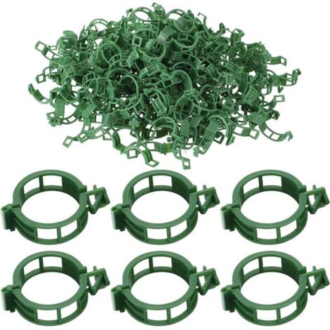 Clips de soporte para plantas KZQ (100 piezas) - Soportes reutilizables para tomates y plantas trepadoras - Fijación flexible