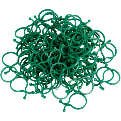 Clips de sujeción para jardín - PE - 4 x 2,7 cm - 100 unidades - Reutilizables y resistentes a la temperatura