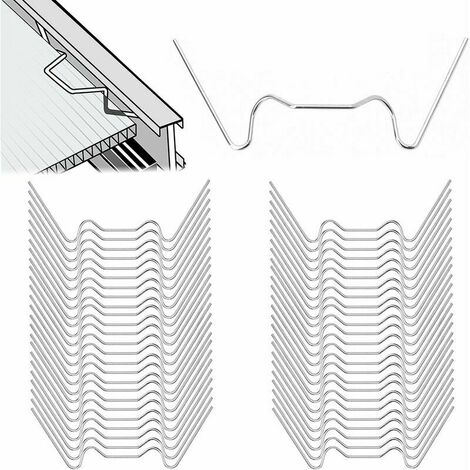 Clips de verre de serre, 150 pièces W Clips de serre en acier inoxydable Clips de verre de serre de jardin Clips de verre de serre de jardin, accessoires de serre en verre de serre pour la fixation de