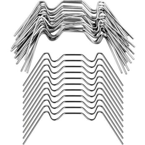 Clips de Vitrage pour Serre, 50Pcs Clip de Vitrage Type W, Clips de Fixation pour Vitre de Verre à Effet de Serre en Acier Inoxydable, pour Fixation de Verre de Serre Effet de Serre