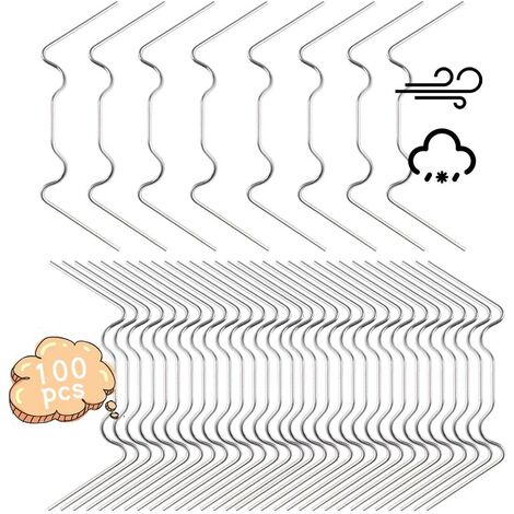 Clips de Vitrage pour Serre en Acier Inoxydable, Clips de fixation à ressort en métal avec fil W, 1,6 mm d'épaisseur Accessoires de serre pour Pinces Plaque Creuse 100PCS - DKSFJKL