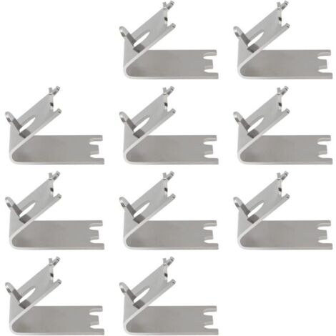 Clips d'étagère de réfrigérateur, 10 crochets d'étagère de congélateur en acier inoxydable Support d'étagère de refroidisseur de réfrigérateur Clips de remplacement carrés boucles