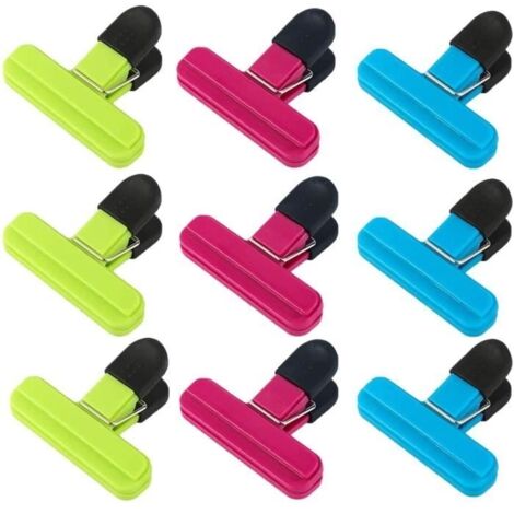 Clips d'Étanchéité,Fermeture Sachet Alimentaire,9pcs Plastique Pince Alimentaire Fermeture Pour Sac Ouvert /Sac de Café,Pince Sachet