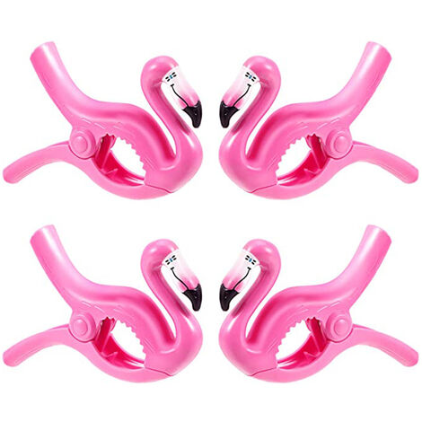 Clips en forme de flamant rose, accessoires décoratifs pour vêtements, serviette de plage, couette, chaussures, piquets suspendus, corde à linge, 4 pièces/2/1 pièces,4PCS