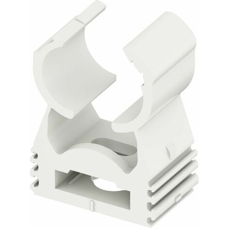 Clips en polyamide blanc - Clips monobloc - Diamètre : 25 mm - Blanc - Vendu à l'unité