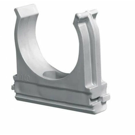 Clips fissatubo ø25 a scatto in pvc grigio