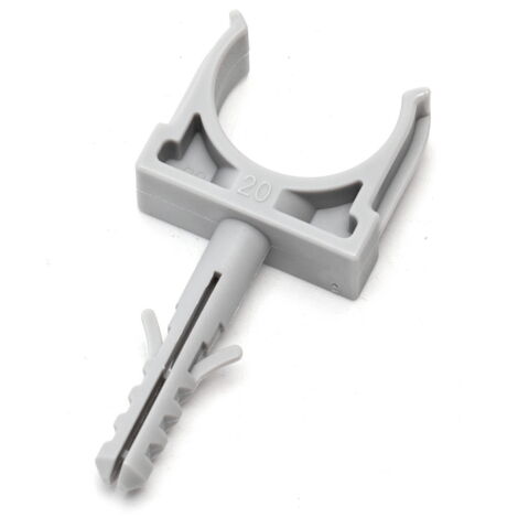 Clips fissatubo a scatto con tassello per Tubo 20mm grigio10pz Aigostar