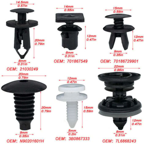 Clips fixation 120X pour VW Transporter T4 T6 T5, goupille support garniture intérieure L&H
