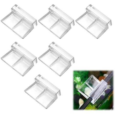 Clips für Glasabdeckungen von Aquarien, Acryl-Aquarienhalter, Clips für Abdeckungen von Aquarien, Clips für Stützen von Aquarien, Aquarienhalter, transparenter Aquarienhalter, 6 Stück, 6 mm, Tokaneit