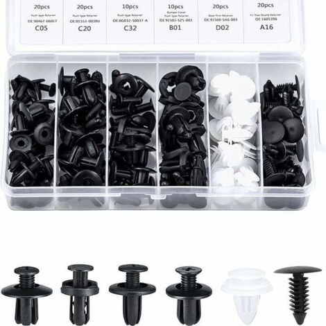 Clips Garniture Intérieure Rivet Clips Plastique Rivet Plastique Fixation Protection Clip Panneau Porte Boucle Boîte 100 Pièces 6 Types Boucle Fixation Automobile Différente Boucle Voiture Générale